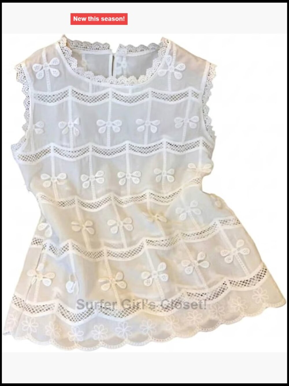 Sleeveless Eyelet Embroidered Boho Tank Top Summer Vacation Outfit